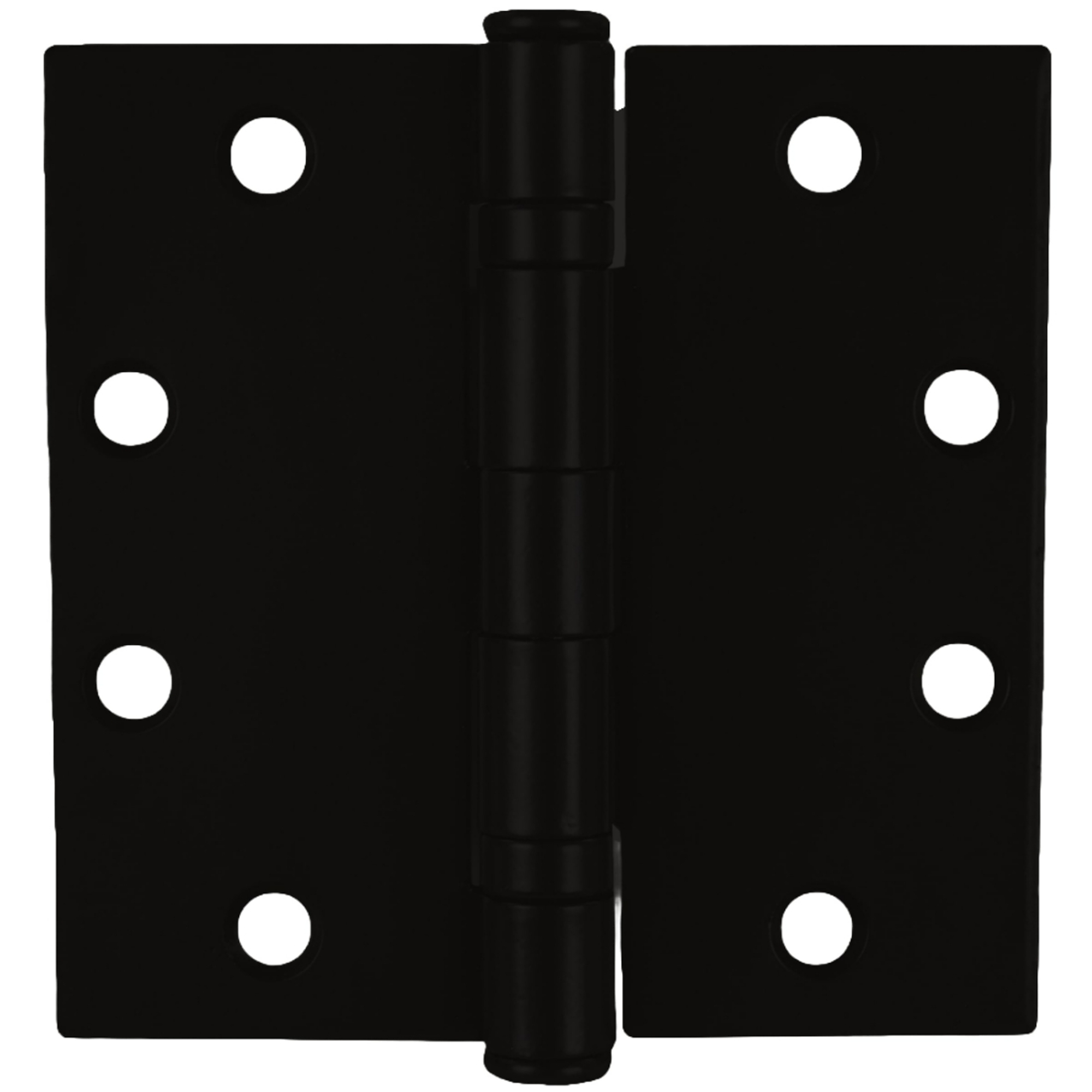 Global Door Controls Full Mortise Door Hinge Set — 4.5in. x 4.5in., Matte Black, Ball Bearing, Squared Radius, Removable Pin, 6 Pcs, Model# CP4545BB-US19